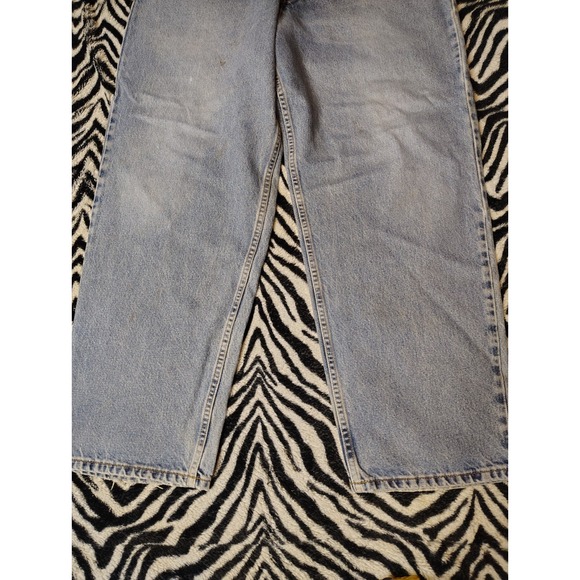 Vintage‎ Tommy Hilfiger Jeans Mens 40x30 Blue Denim Baggy Y2K Flag Tapered Light - Picture 3 of 10